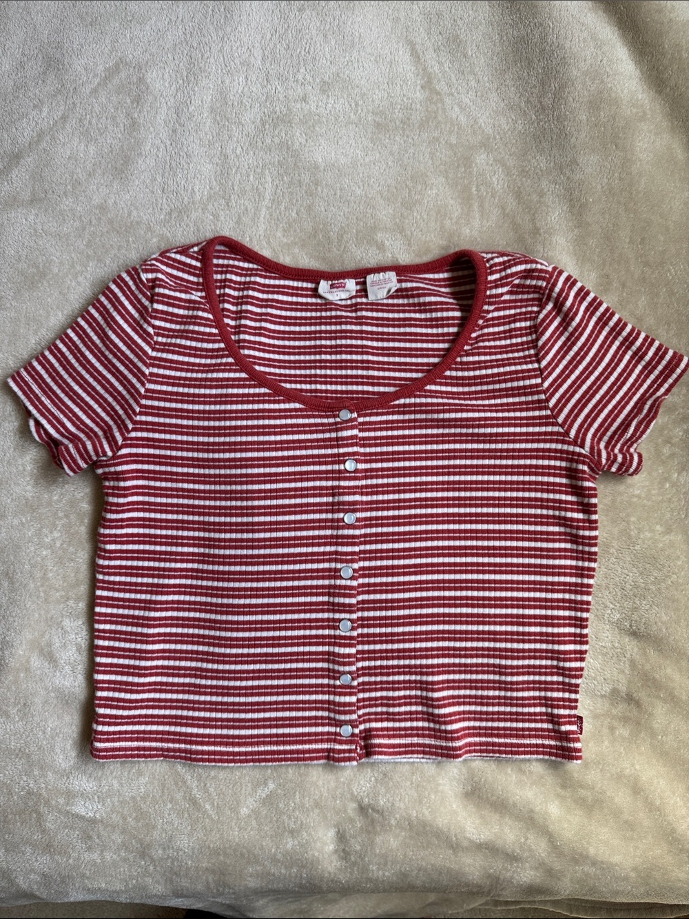 Levi’s Striped Red & White Button-Front Women’s Top